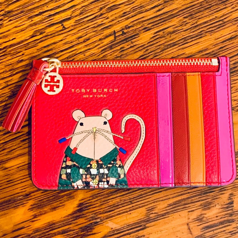 Tory Burch Rita The Rat Top-zip Card Case Wallet